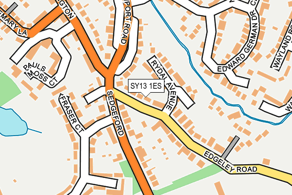 SY13 1ES map - OS OpenMap – Local (Ordnance Survey)