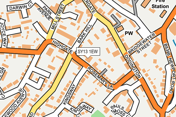 SY13 1EW map - OS OpenMap – Local (Ordnance Survey)