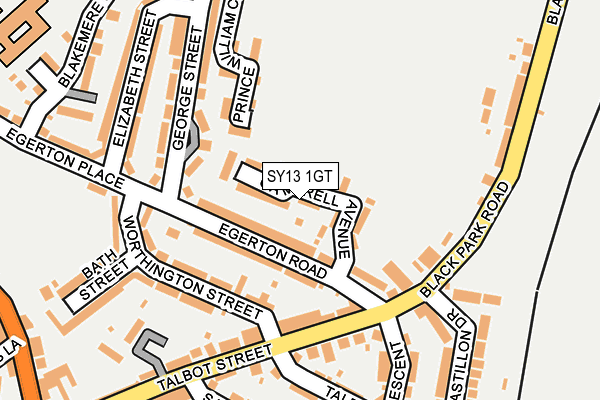 SY13 1GT map - OS OpenMap – Local (Ordnance Survey)