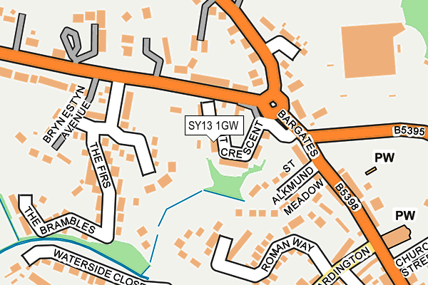 SY13 1GW map - OS OpenMap – Local (Ordnance Survey)