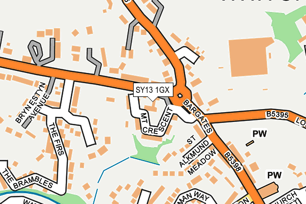 SY13 1GX map - OS OpenMap – Local (Ordnance Survey)