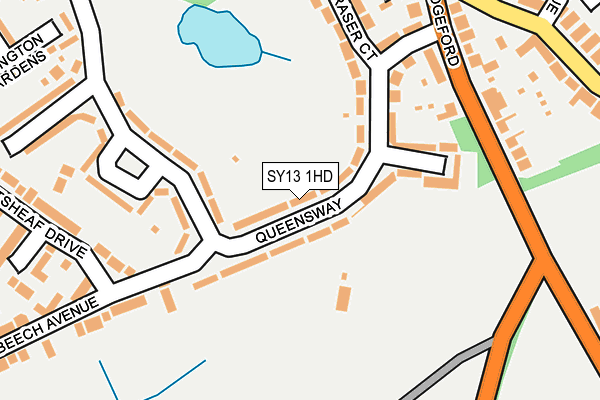 SY13 1HD map - OS OpenMap – Local (Ordnance Survey)