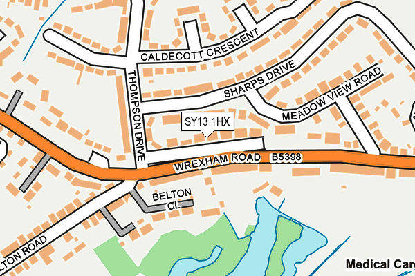 SY13 1HX map - OS OpenMap – Local (Ordnance Survey)