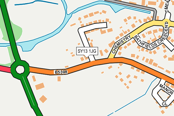 SY13 1JG map - OS OpenMap – Local (Ordnance Survey)