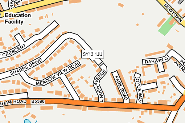 SY13 1JU map - OS OpenMap – Local (Ordnance Survey)