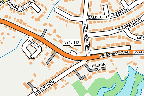 SY13 1JX map - OS OpenMap – Local (Ordnance Survey)