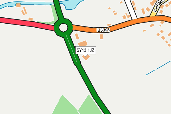 SY13 1JZ map - OS OpenMap – Local (Ordnance Survey)