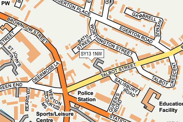 SY13 1NW map - OS OpenMap – Local (Ordnance Survey)