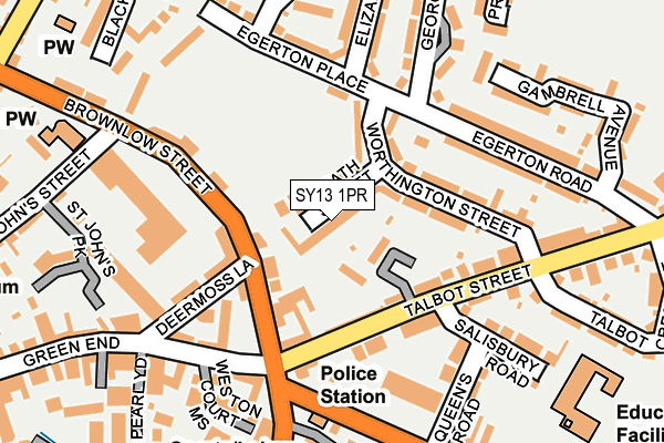 SY13 1PR map - OS OpenMap – Local (Ordnance Survey)