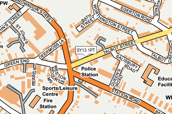 SY13 1PT map - OS OpenMap – Local (Ordnance Survey)