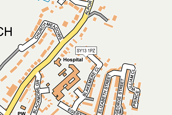 SY13 1PZ map - OS OpenMap – Local (Ordnance Survey)