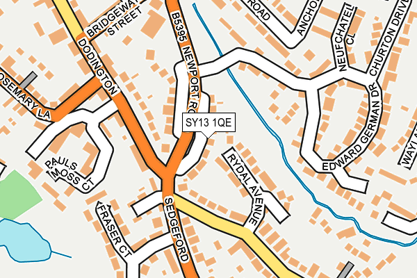 SY13 1QE map - OS OpenMap – Local (Ordnance Survey)