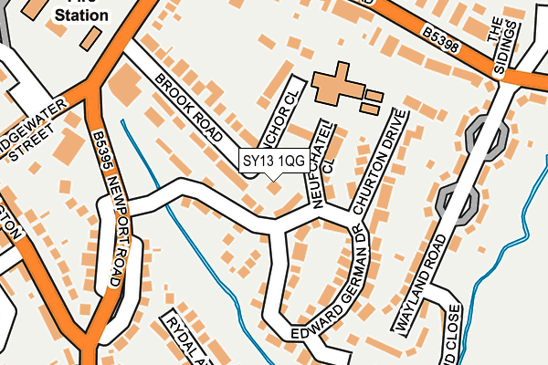 SY13 1QG map - OS OpenMap – Local (Ordnance Survey)