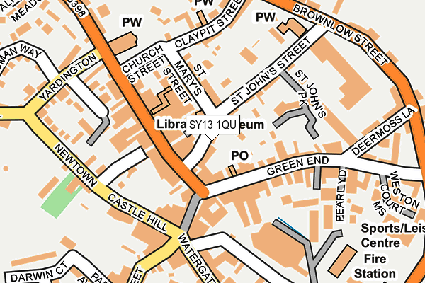 SY13 1QU map - OS OpenMap – Local (Ordnance Survey)