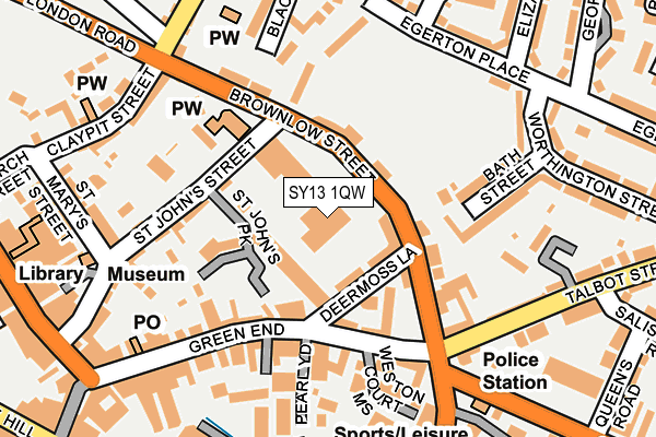 SY13 1QW map - OS OpenMap – Local (Ordnance Survey)