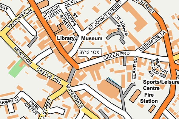 SY13 1QX map - OS OpenMap – Local (Ordnance Survey)