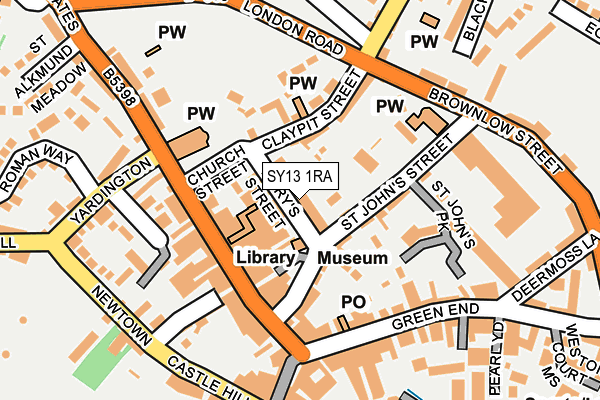 SY13 1RA map - OS OpenMap – Local (Ordnance Survey)