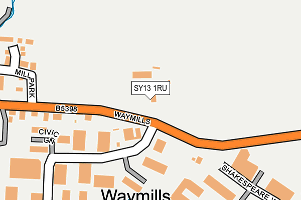 SY13 1RU map - OS OpenMap – Local (Ordnance Survey)