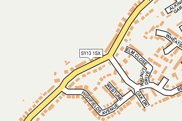 SY13 1SX map - OS OpenMap – Local (Ordnance Survey)