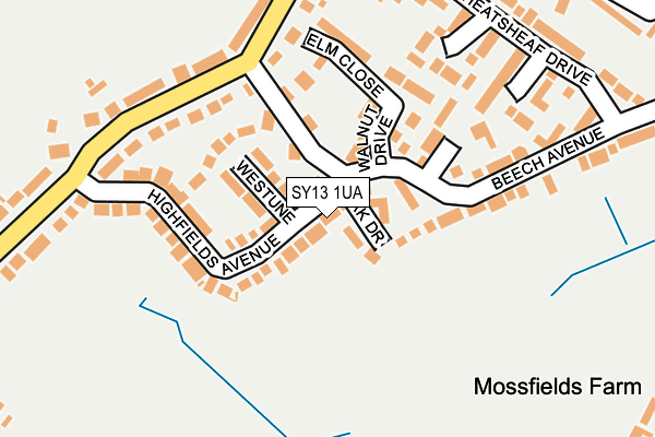 SY13 1UA map - OS OpenMap – Local (Ordnance Survey)