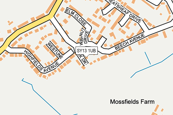 SY13 1UB map - OS OpenMap – Local (Ordnance Survey)