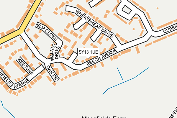 SY13 1UE map - OS OpenMap – Local (Ordnance Survey)