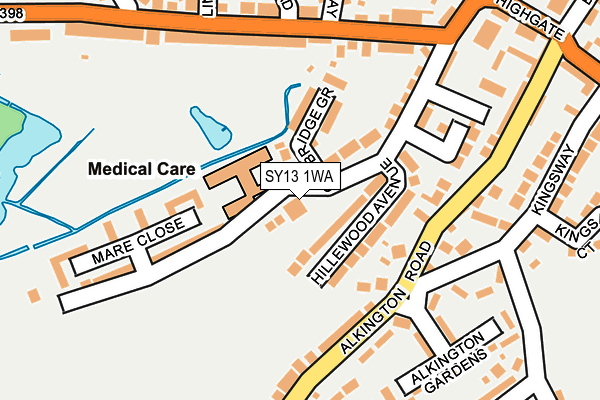 SY13 1WA map - OS OpenMap – Local (Ordnance Survey)