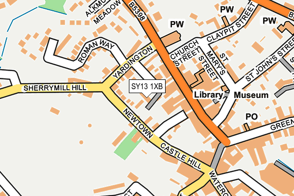 SY13 1XB map - OS OpenMap – Local (Ordnance Survey)