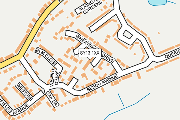 SY13 1XX map - OS OpenMap – Local (Ordnance Survey)