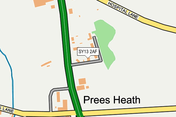 SY13 2AF map - OS OpenMap – Local (Ordnance Survey)