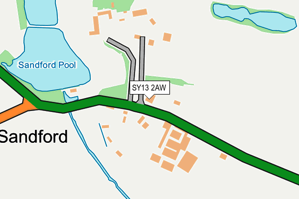 SY13 2AW map - OS OpenMap – Local (Ordnance Survey)