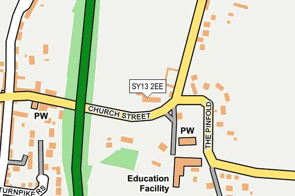 SY13 2EE map - OS OpenMap – Local (Ordnance Survey)