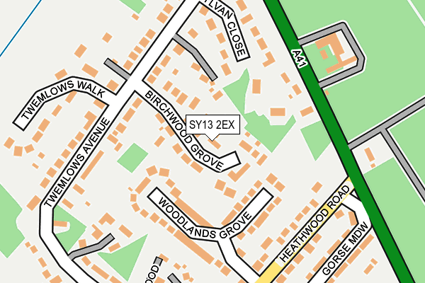 SY13 2EX map - OS OpenMap – Local (Ordnance Survey)