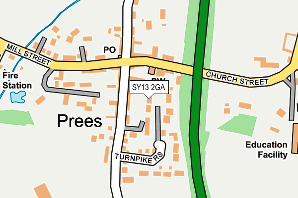 SY13 2GA map - OS OpenMap – Local (Ordnance Survey)