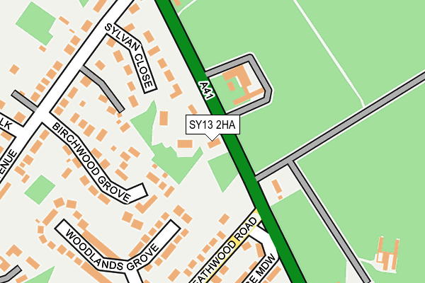 SY13 2HA map - OS OpenMap – Local (Ordnance Survey)