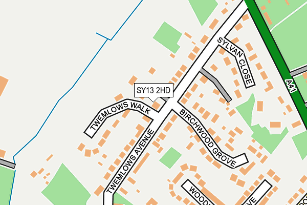 SY13 2HD map - OS OpenMap – Local (Ordnance Survey)