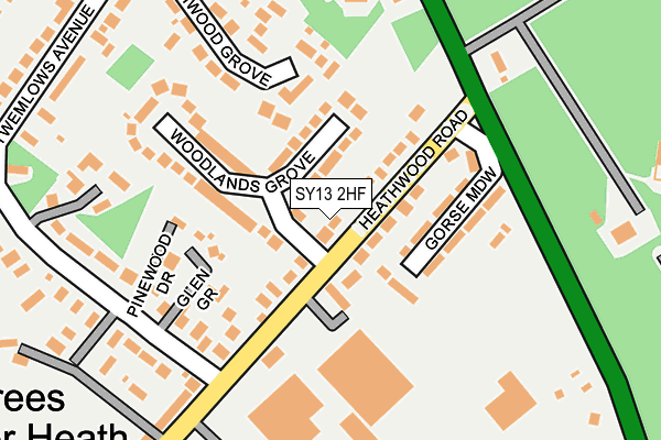 SY13 2HF map - OS OpenMap – Local (Ordnance Survey)