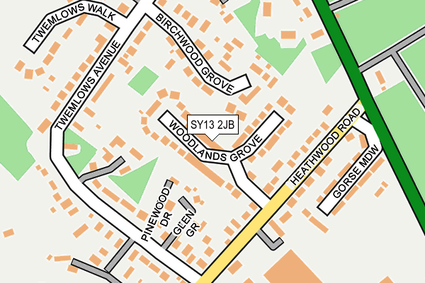 SY13 2JB map - OS OpenMap – Local (Ordnance Survey)