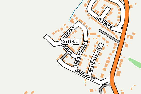 SY13 4JL map - OS OpenMap – Local (Ordnance Survey)