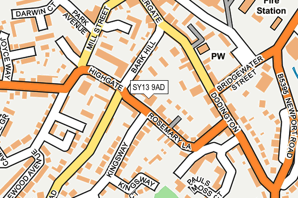 SY13 9AD map - OS OpenMap – Local (Ordnance Survey)