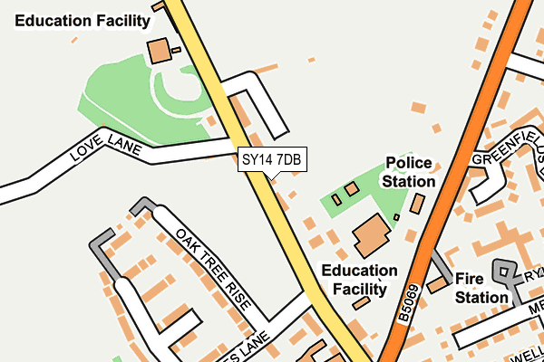 SY14 7DB map - OS OpenMap – Local (Ordnance Survey)