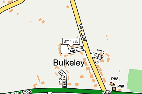 SY14 8BJ map - OS OpenMap – Local (Ordnance Survey)