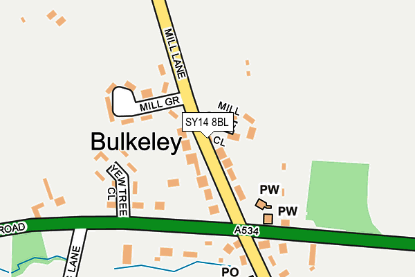 SY14 8BL map - OS OpenMap – Local (Ordnance Survey)