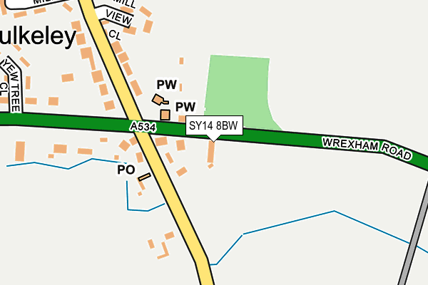 SY14 8BW map - OS OpenMap – Local (Ordnance Survey)