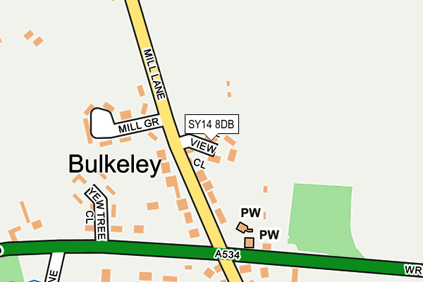 SY14 8DB map - OS OpenMap – Local (Ordnance Survey)