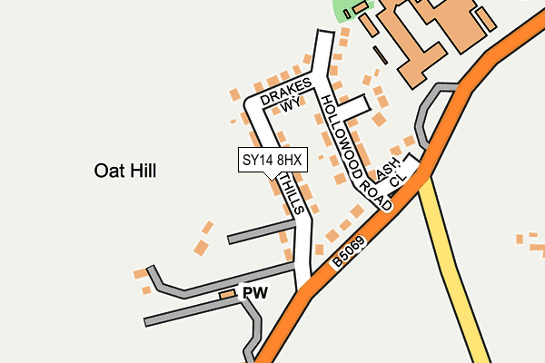 SY14 8HX map - OS OpenMap – Local (Ordnance Survey)