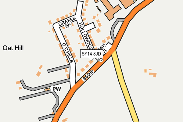 SY14 8JD map - OS OpenMap – Local (Ordnance Survey)