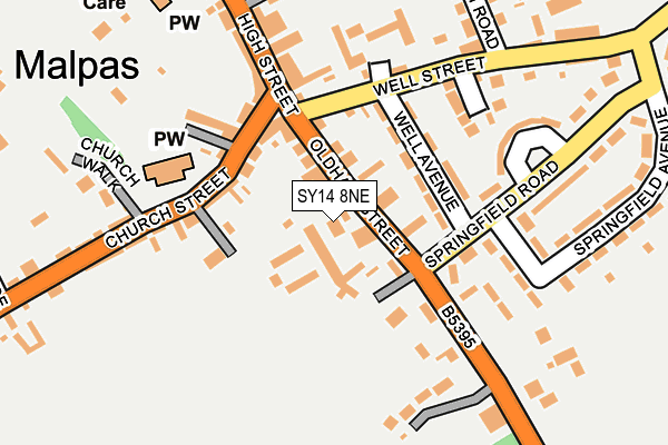 SY14 8NE map - OS OpenMap – Local (Ordnance Survey)