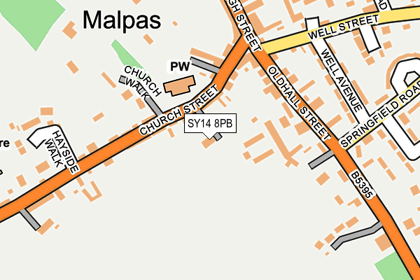 SY14 8PB map - OS OpenMap – Local (Ordnance Survey)