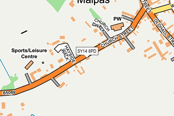 SY14 8PD map - OS OpenMap – Local (Ordnance Survey)